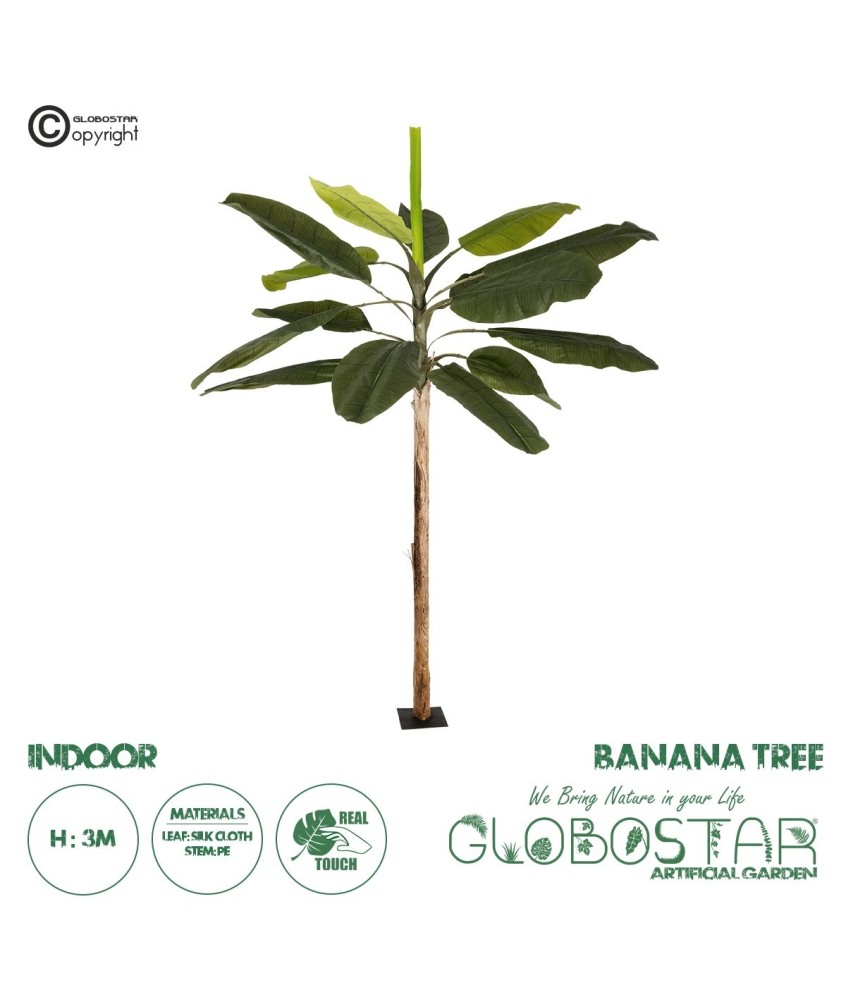 GloboStar® Artificial Garden BANANA TREE 21500 Τεχνητό Διακοσμητικό Δέντρο Μπανανιάς Υ300cm
